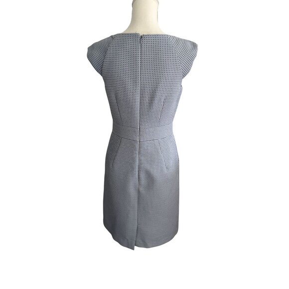 BANANA REPUBLIC Blue White Patterned Work Cocktail Dress Size 6P - Picture 9 of 11